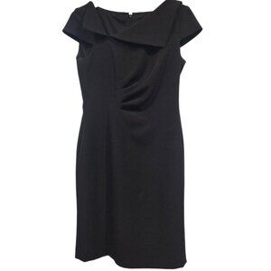 Chelsea Rose Black Draped Sheath Dress Size 6 Elegant Cocktail Party LBD